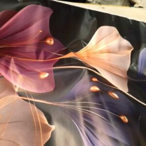 Black Leaf Printed Wallpaper For Home Decor 1 Mtr