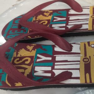 Mens Printed Flip Flop Maroon Size 8