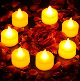 White Plastic Non Burn Candle 6Pcs