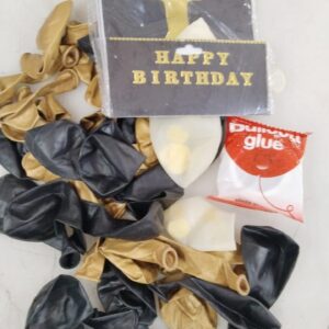Black And Golden Color Birthday Decoration Kit