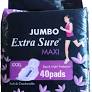 Jumbo Extra Sure Maxi Pads 40 Pads Size Xxl