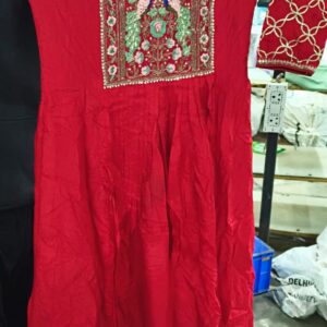 Beautiful Cotton Embroidery Work Anarkali Kurti Size 40