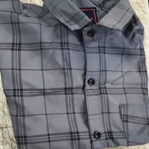 Men Grey Check Shirt Size L