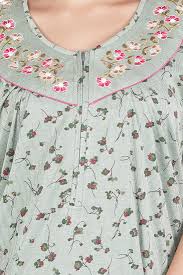 Womens Printed Hosiery Cotton Full Sleeve Nightwear Nighty Maxi Multicolour Size Xl