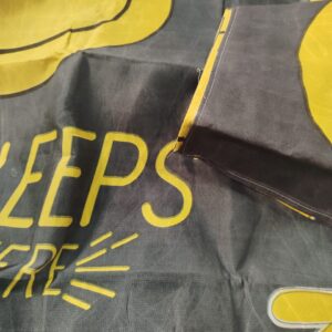 Light Black And Mustard Colour Double Bedsheet With 2 Pillow Cover