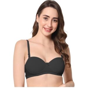 Bewild Black Lightly Padded Balconette Bra For Womens Size 34