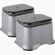 Gray Color Plastic Sitting Bathroom Stool Set Of 2