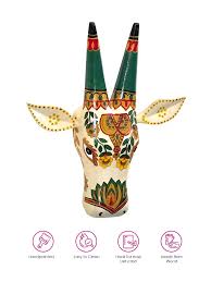 Cream Color Multi Color Print Cow Design Wall Hanging