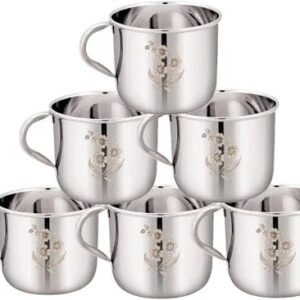 Stainless Steel Teacoffee Cup Set 150 Ml Pack Of 6