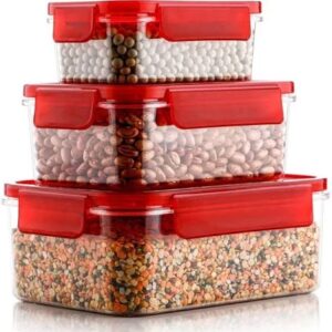 Easy Lock Seal Plastic Container 3 Pcs Set 400 Ml 900 Ml 1600 Ml