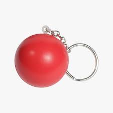 Red Stress Ball Keychain .