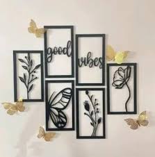 Good Vibes Brown Wall Art Frame Set Of 6