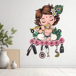 Wooden Lord Krishna Key Wall Holder