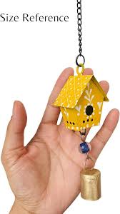 Yellow Metal Bird Hut Chime