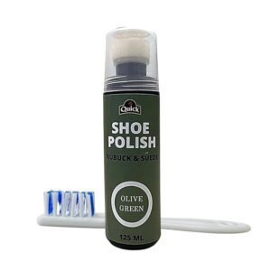 Quick Shoe Polish For Nubuck Suede In The Color Olive Green. 125 Ml