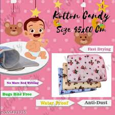 Kotton Candy New Born Baby Urine Sheets Waterproof Multicolor 3Pcs