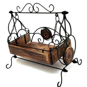 Wooden Laddu Gopal Swing Peacock Jhula For Home