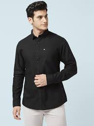 Panache Black Cotton Shirt For Men Size Xl