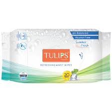 Tulips Refreshing Wet 20 Wipes