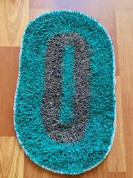 Abstract Sky Blue Cotton Door Mat