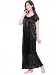 Black Colour Women Long Nighty Size Xxl