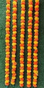 Artificial Marigold Galgota Line Flowers Hanging For Home Decor Pack Of 5