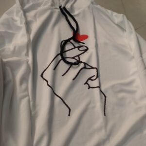 White Printed Hoodie For Kids Size 12 To 13 Year