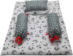 Printed Pure Cotton Baby Bed Sets White And Green Color