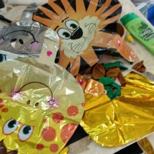 Jungle Safari Theme Party Supplies Balloon Arch Kit With Animal Face Foil Balloons And 1 Number Foil Balloon For Kids