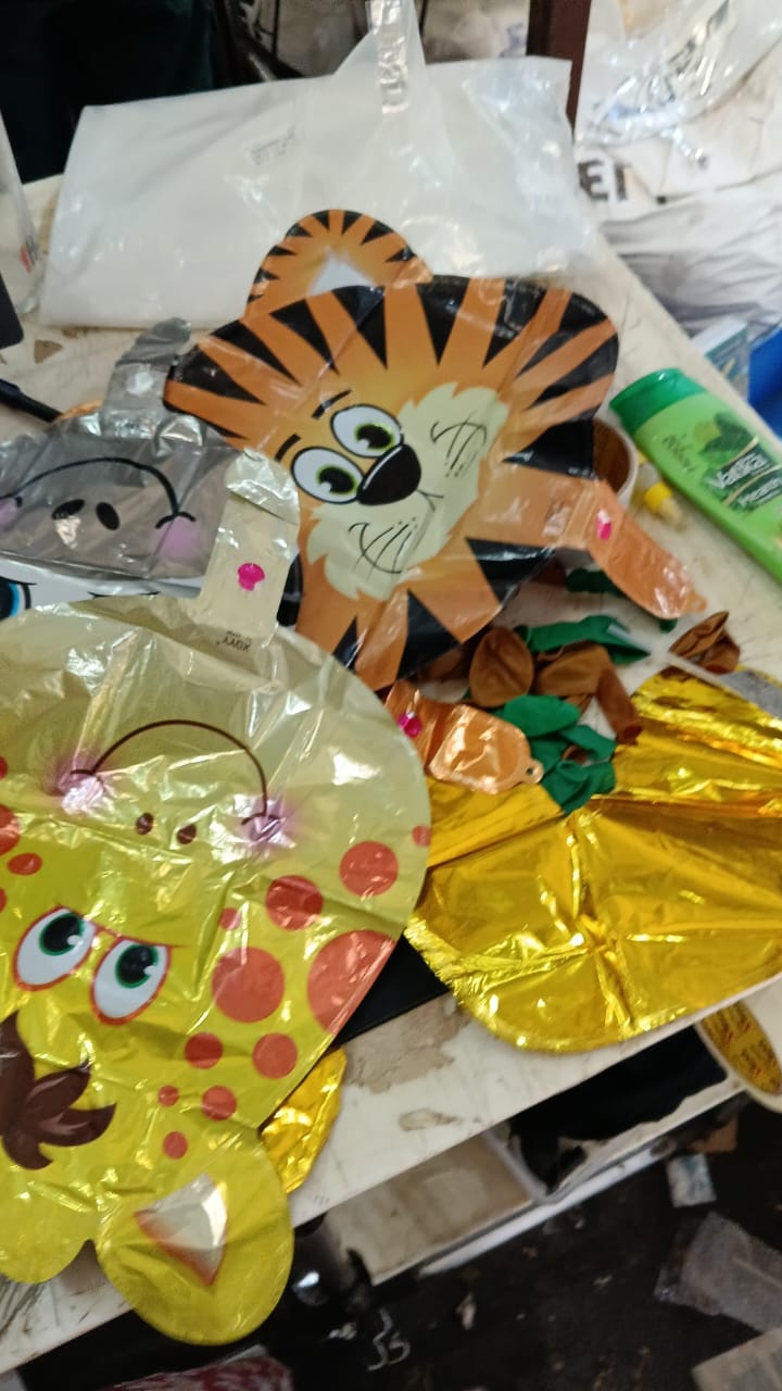 Jungle Safari Theme Party Supplies Balloon Arch Kit With Animal Face Foil Balloons And 1 Number Foil Balloon For Kids