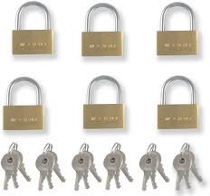 20Mm Small Mini Brass Padlock With Brass Chromed Keys Pack Of 6