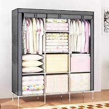 Grey Plastic Pipe Wardrobe 6 Tier