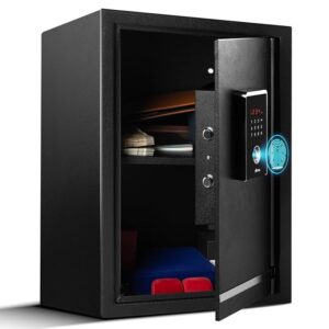 Ozone Safe Locker For Home Digital Locker Biometric Fingerprint 55 Litre Black Colour