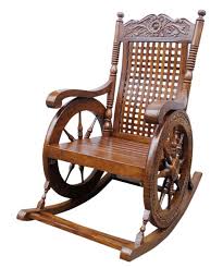 Handmade Wooden Rocking Chair Brown Colour