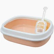Emily Pets Cat Litter Tray Box With Free Scooper Peach Colour