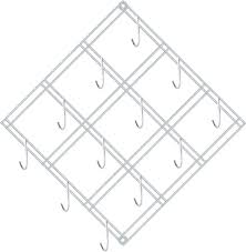 Kite Shape Wall Mounted Multipurpose Stainless Steel Spoon Hanger 12 Hooks