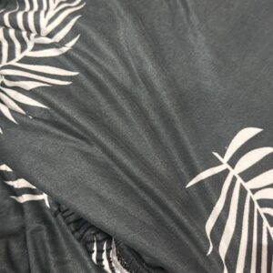 Grey Color Elastic Single Bed Bedsheet Flower Print