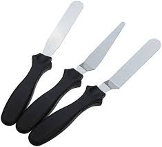 Cake Palette Knife Stainless Steel Icing Spatula 3 Pieces Set Cake Knife Cream Icing Spatula Baking Kitchen Pastry Cake Decoration Tool