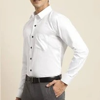 Hancock White Cotton Slim Fit Shirt Size M For Men