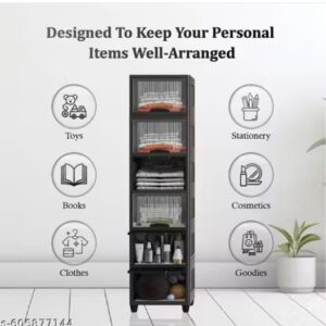 6 Tier Organizer Clothes Space Saving Plastic Almirah Cloth Rack Kid Wardrobe