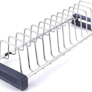 Stainless Steel Dish Bakeware Rack Saving Organizer Kitchen Cabinets Holds 10 Plates