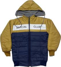 Boys Solid Bomber Jacket Navy Blue And Mustard Color Size 22