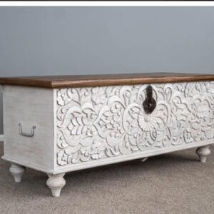 Art Craft Handcraft Wooden Trunk Living Room Bedroom Storage Box Home Decor
