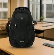 Large 45 L Laptop Backpack Unisex Travel Rucksack Hiking Bag Rain Cover Black