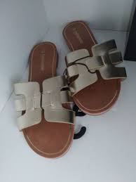 H Flat Gold Womens Sandals Slippers Size 5 Bnwt Size 88