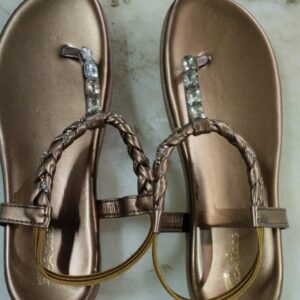 Picktoes Embellished Open Toe Tstrap Flats Size 40