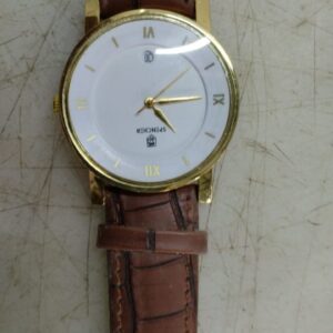 Analog White Number Dial Brown Leather Strap Watch For Men
