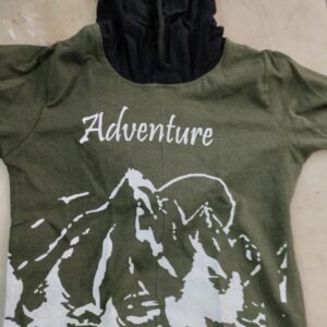 Kids Hooded Color Green Size 26