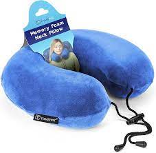 Travelrest Memory Foam Neck Pillow Washable Microfiber Cover Molds Neck Head 5 Year