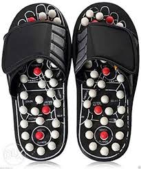 Vastly Vpaduka201 Massage Slippers Sandal Feet Therapy Medical Rotating Foot Massager Shoes Unisex Slides Massager Black Size 9